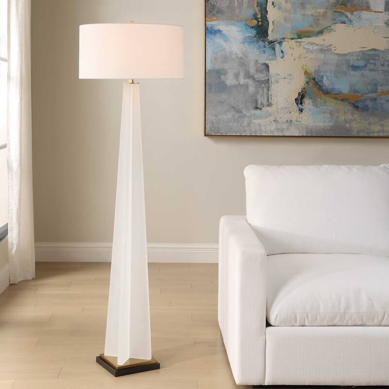 Uttermost Rosin White Floor Lamp - 20.00" W x 66.25" H x 20.00" D