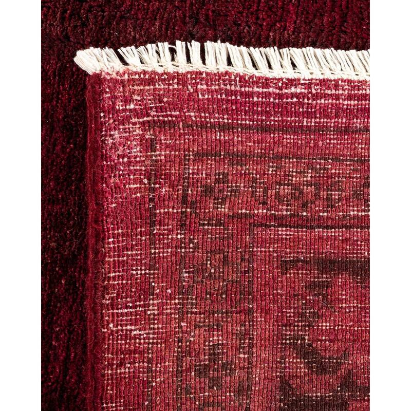 Overton Hand Knotted Wool Vintage Inspired Modern Contemporary Overdyed Red Area Rug - 9' 9" x 13' 4"