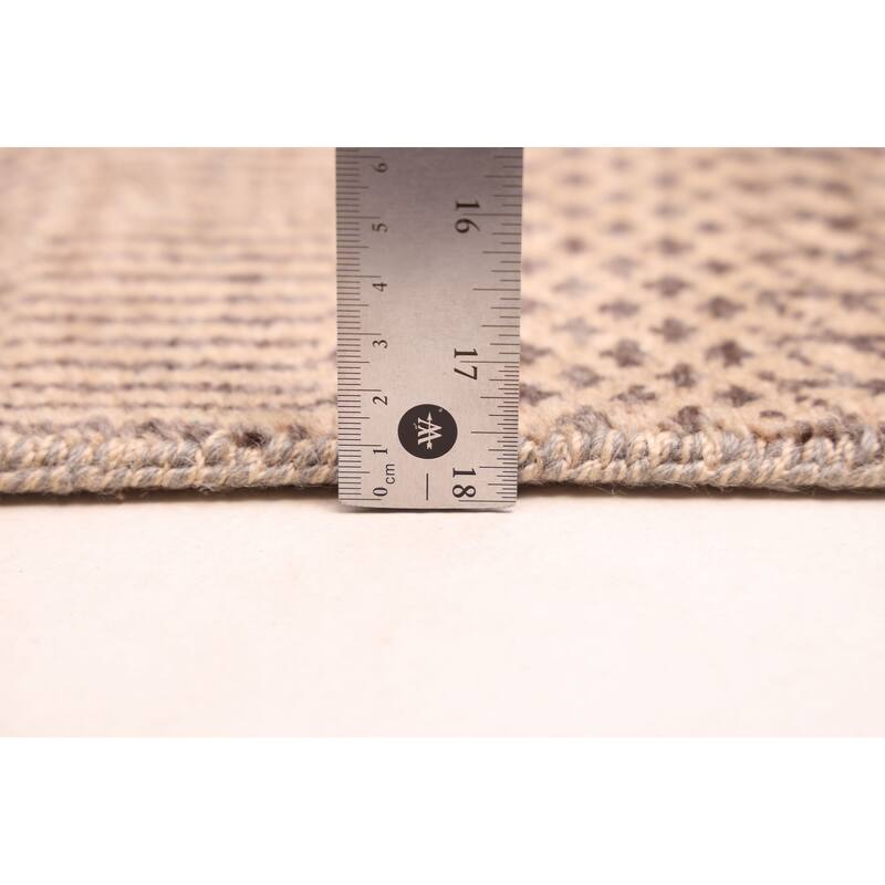 ECARPETGALLERY Hand-knotted Finest Silk Shadow Tan Viscose, Wool Rug - 5'11 x 8'10