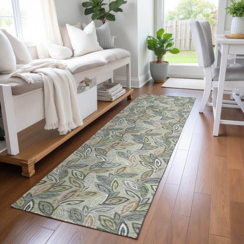 Machine Washable Indoor/ Outdoor Modern Rose Hill Chantille Rug
