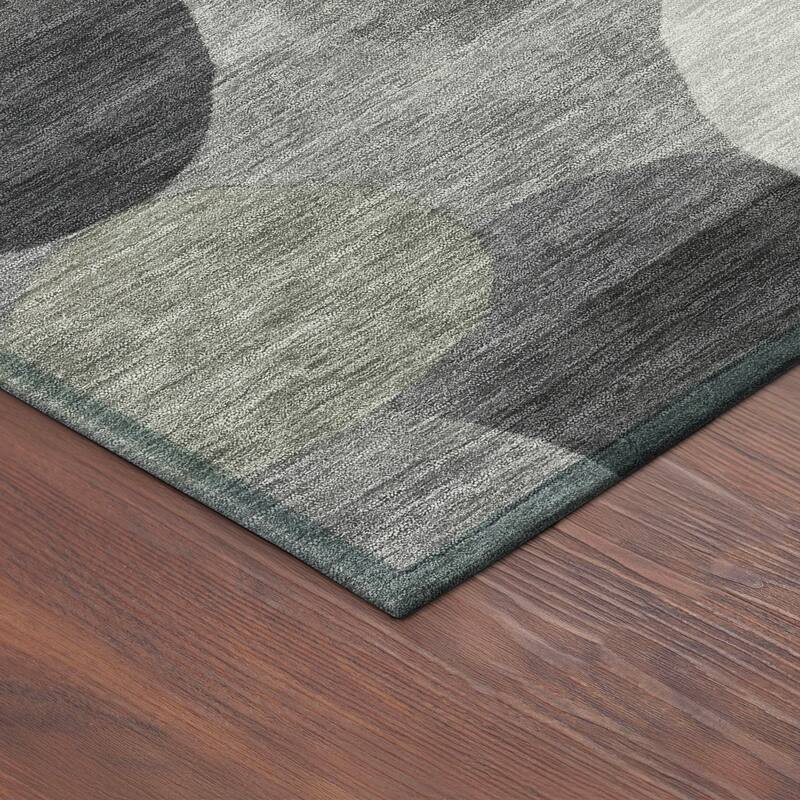 Machine Washable Indoor/ Outdoor Modern Circy Chantille Rug