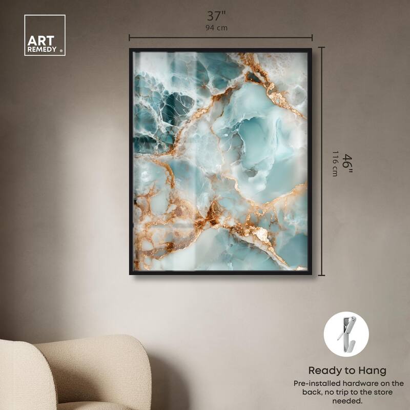 Teal Marble Majesty Shadowbox by Art Remedy