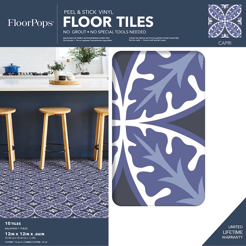 FloorPops Capri Peel & Stick Floor Tiles