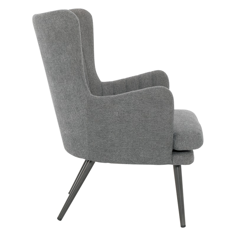 Jenson Accent Chair with Fabric and Grey Legs