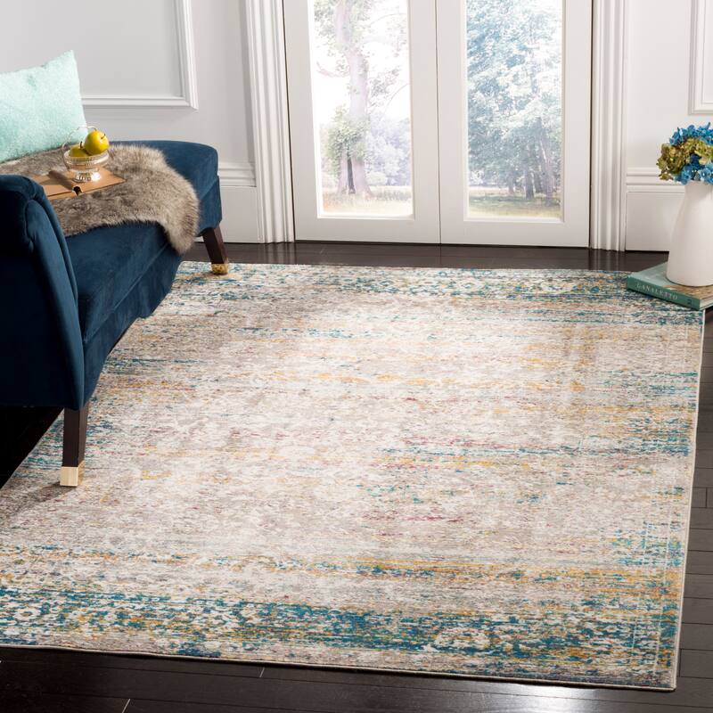 SAFAVIEH Aria Janos Vintage Boho Oriental Rug - 9' x 12' - Cream/Blue