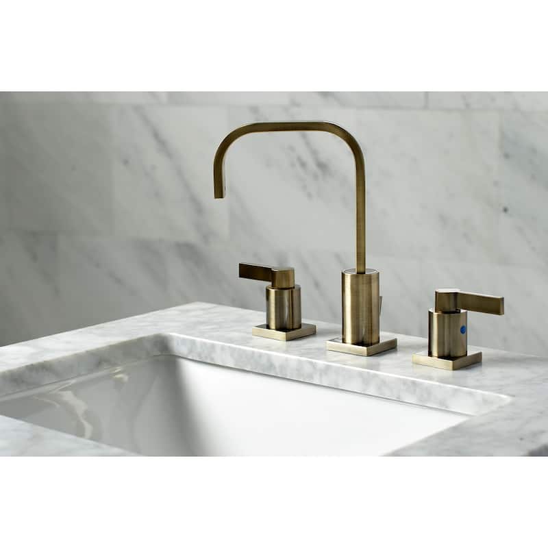 Kingston Brass NuvoFusion 8 in. Widespread Bathroom Faucet - Antique Brass