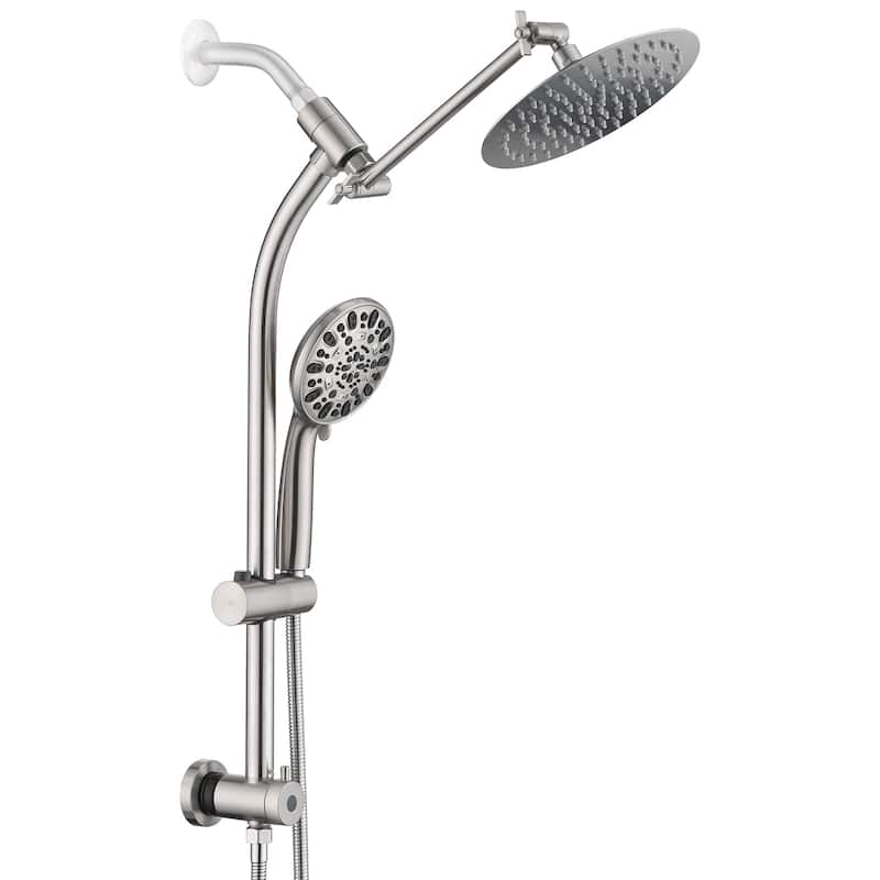 PROOX Bath Dual Shower Head and Handheld Shower Extend Arm (Valve Not Included)
