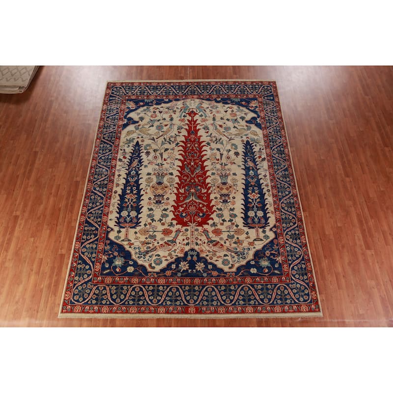 Vegetable Dye Ziegler Oriental Rug Hand-Knotted Wool Carpet - 8'11"x 11'9"