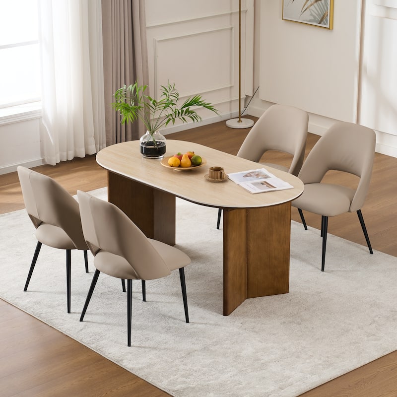 Mid-Century Modern Dining Chairs Set of 2, Upholstered Side Chairs