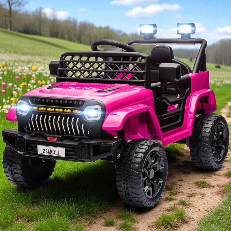 12V Kids Ride-On Truck, UTV with Remote Control, 3 Speeds, LED Lights, Music & Suspension Wheels for 3-6 Years - Pink