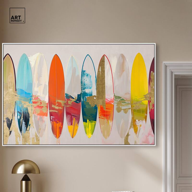 Surfboard Horizons II Canvas by Art Remedy