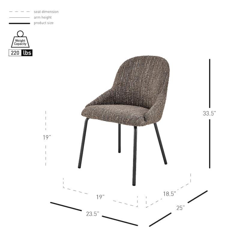 NPD Furniture Katrisa Boucle Dining Side Chair (Set of 2)