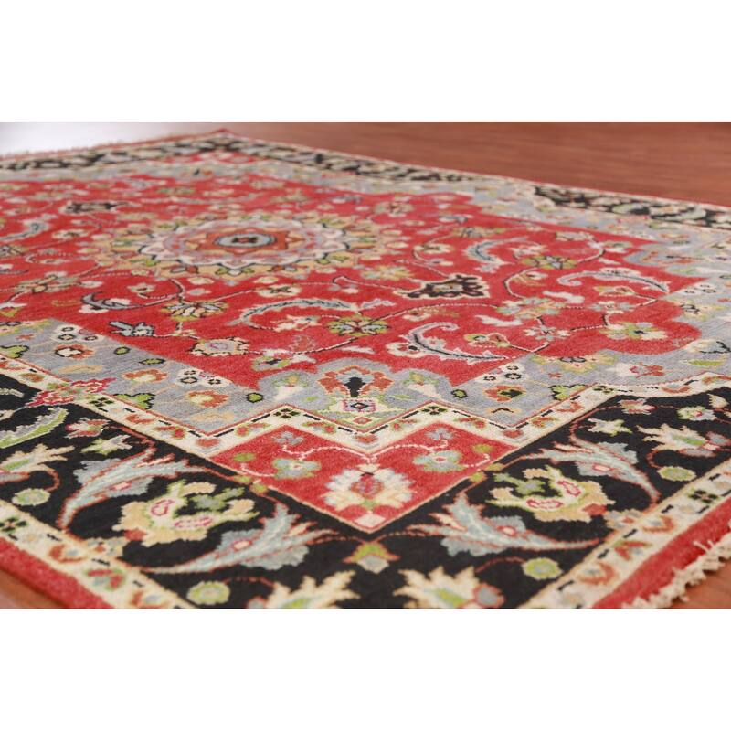 Red Heriz Serapi Indian Area Rug Handmade Wool Carpet - 8'0" x 9'9"