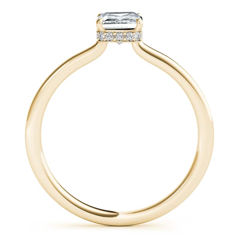 Auriya 14k Yellow Gold Lab Grown Emerald Diamond Halo Engagement Ring 0.50 to 5.00 ct. tw. (F-G VS)