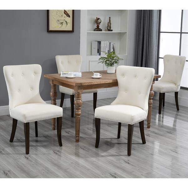 Merax Upholstered Tufted Armless Dining Chair Set Of 2 Overstock 31841357