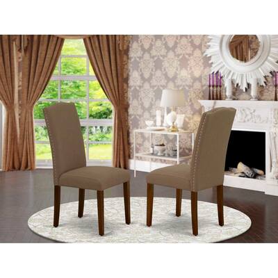 Linen Fabric Parsons Chairs - Set of 2 - Modern Dining Room Accent Chairs