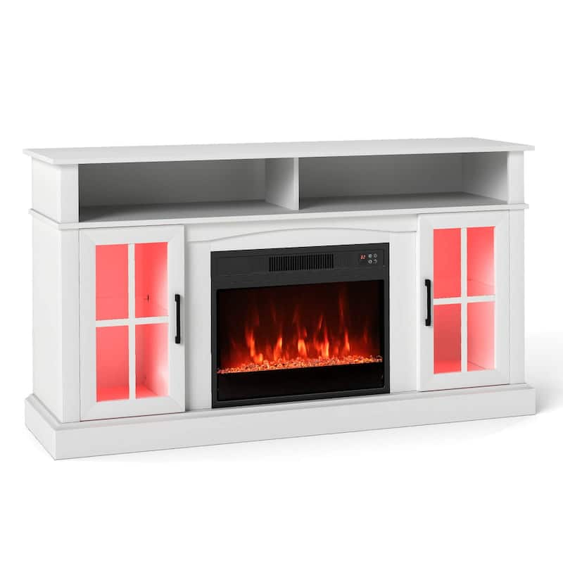 Costway 58" Fireplace TV Stand with LED Lights Entertainment Center - See Details