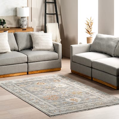 Nuloom Bodhi Bordered Medallion Fringe Area Rug.