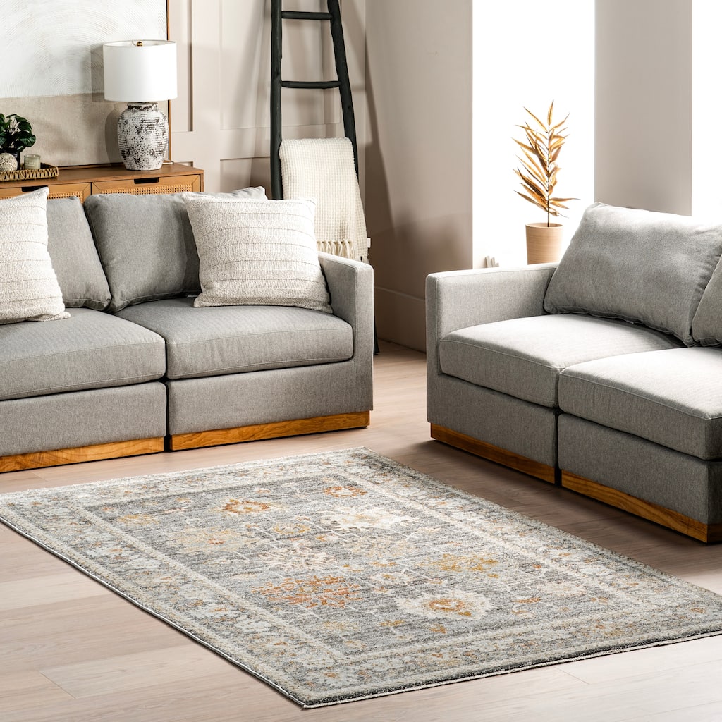 Nuloom Bodhi Bordered Medallion Fringe Area Rug.