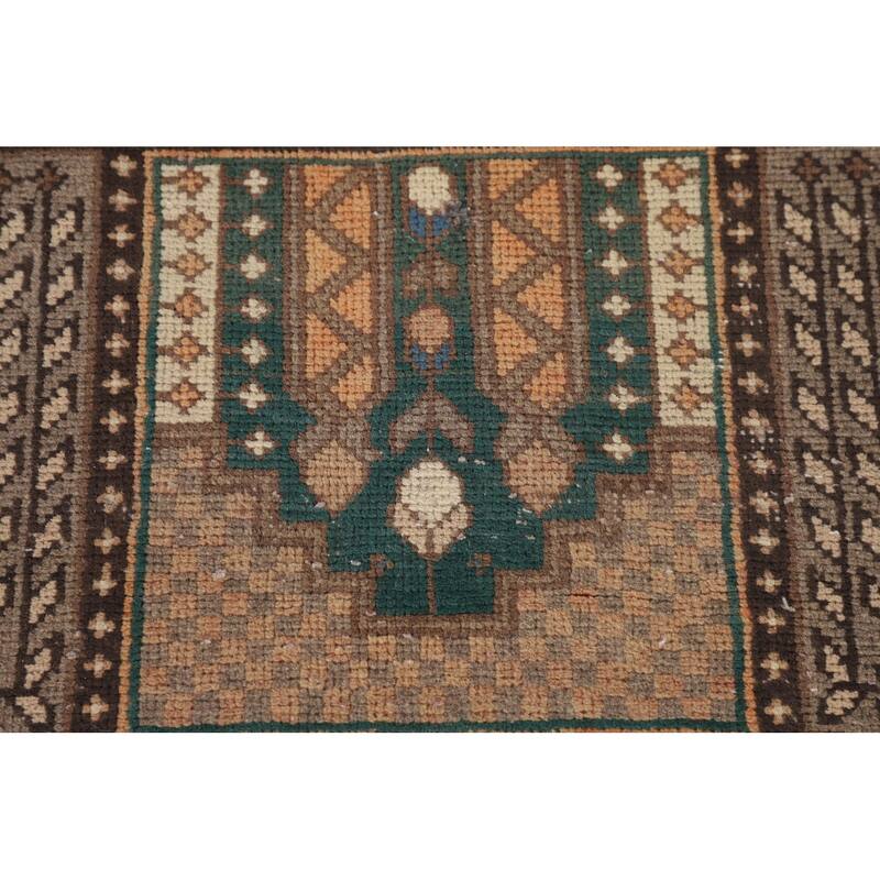 Garden Design Brown Bakhtiari Persian Vintage Rug Handmade Wool Carpet - 6'11"x 10'2"