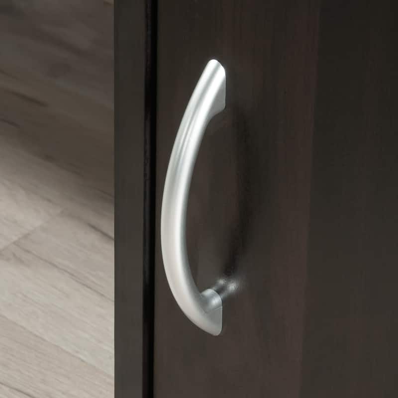 Anmytek Home Office Desk with Storage Dark Wood Grain Study