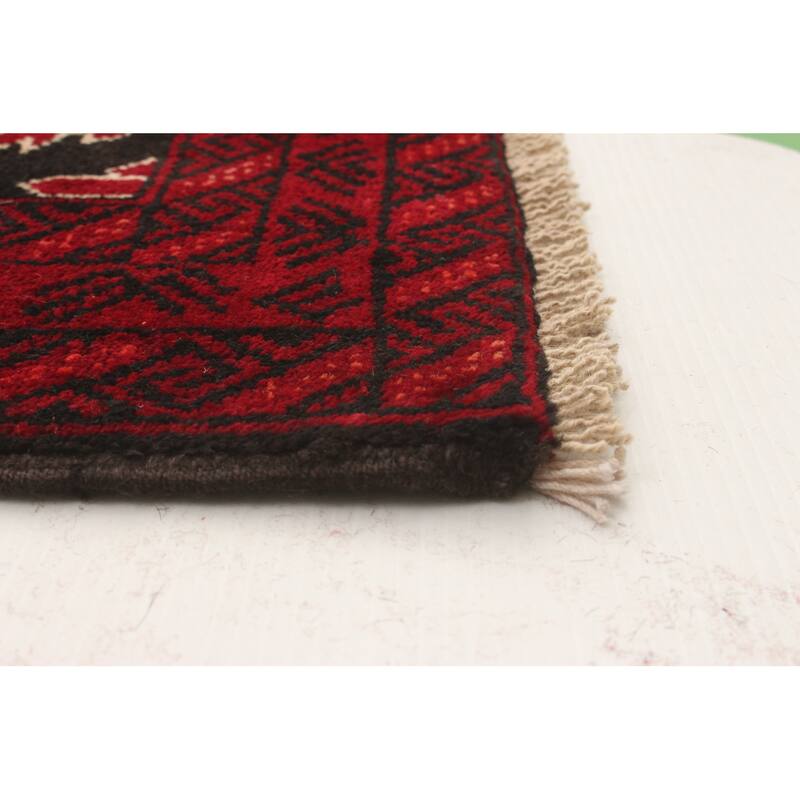 Hand-knotted Herati Red Wool Rug - 3'7 x 6'4/3'7" x 6'4"