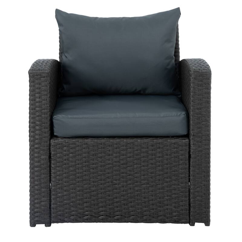 Outdoor Wicker Weaving Conversation Combo Set of 4