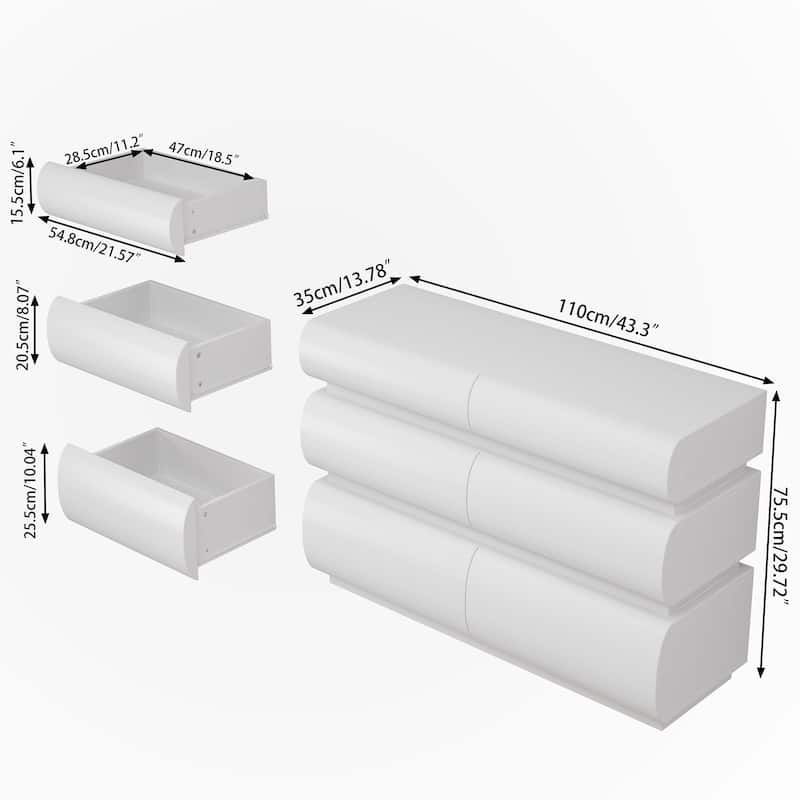 MINIMALIST MODERN 6 Drawer Dresser for Bedroom