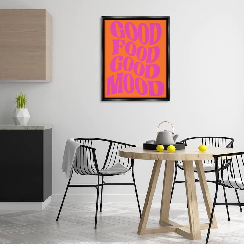 Stupell Good Food & Mood Framed Floater Canvas Wall Art Design By House of Lulu