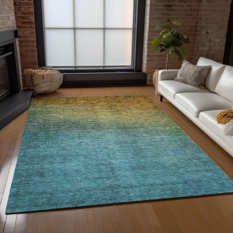 Machine Washable Indoor/ Outdoor Chantille Modern Ombre Rug