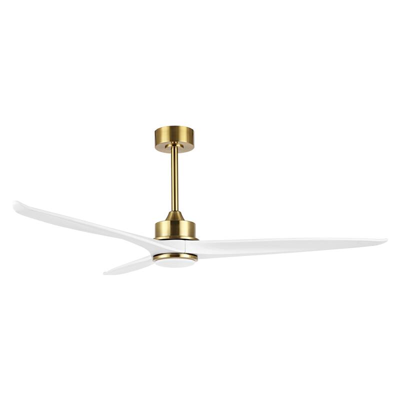 60" Solid Wood 3-Blade LED Ceiling Fan with Light Kit and Remote Control