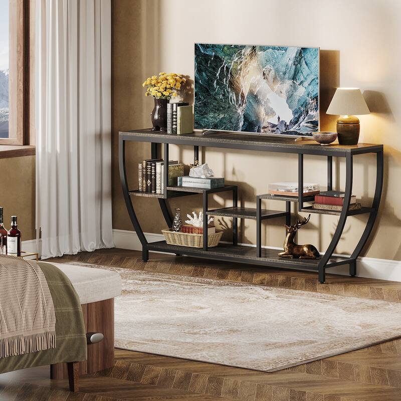 Mid Century Modern TV Stand for 75+ Inch TV, 70.9-In Entertainment Center for Living Room