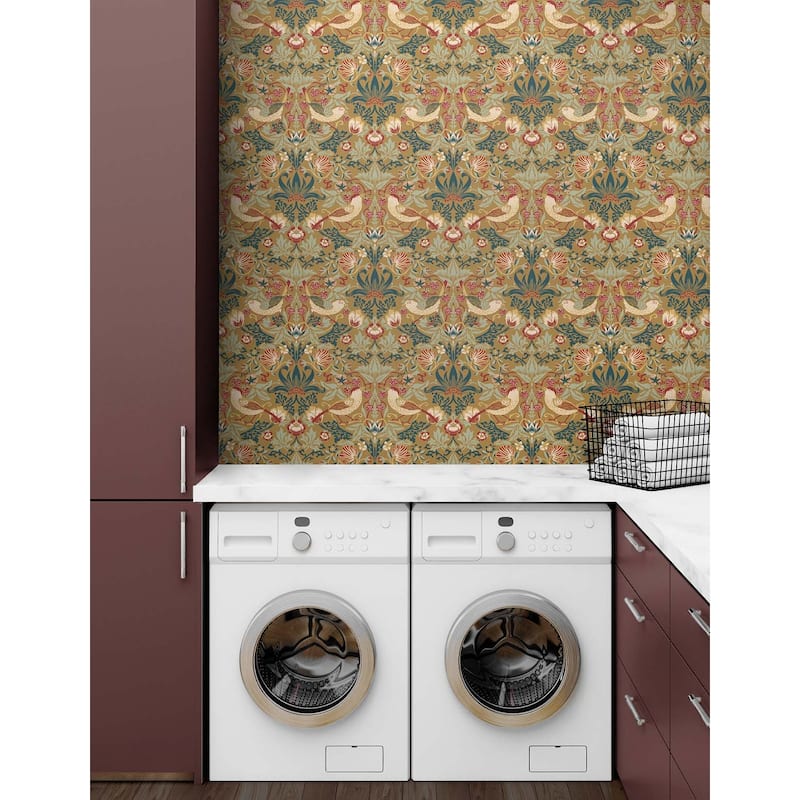 Seabrook Designs Fragaria Garden Non-Woven Unpasted Wallpaper