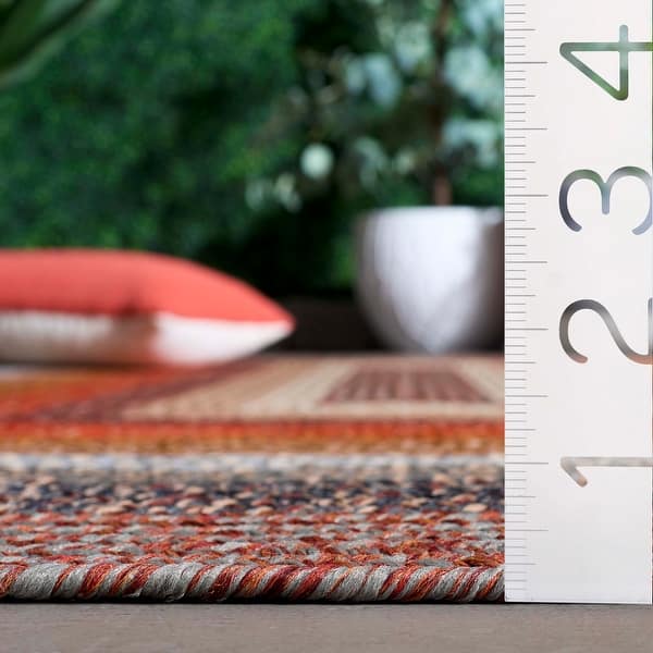 dimension image slide 0 of 5, SAFAVIEH Handmade Braided Gula Machine Washable Country Rug
