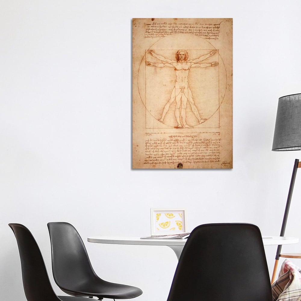 iCanvas "Vitruvian Man, c. 1490" by Leonardo da Vinci Canvas Print