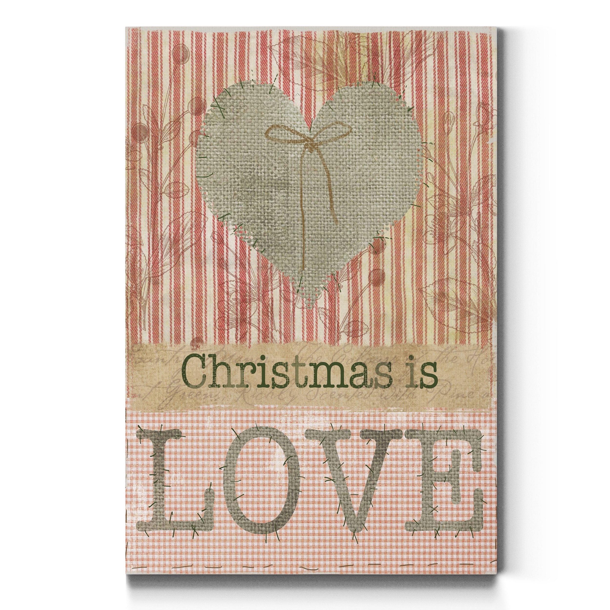 Burlap Christmas Love-Premium Gallery Wrapped Canvas - Ready to Hang