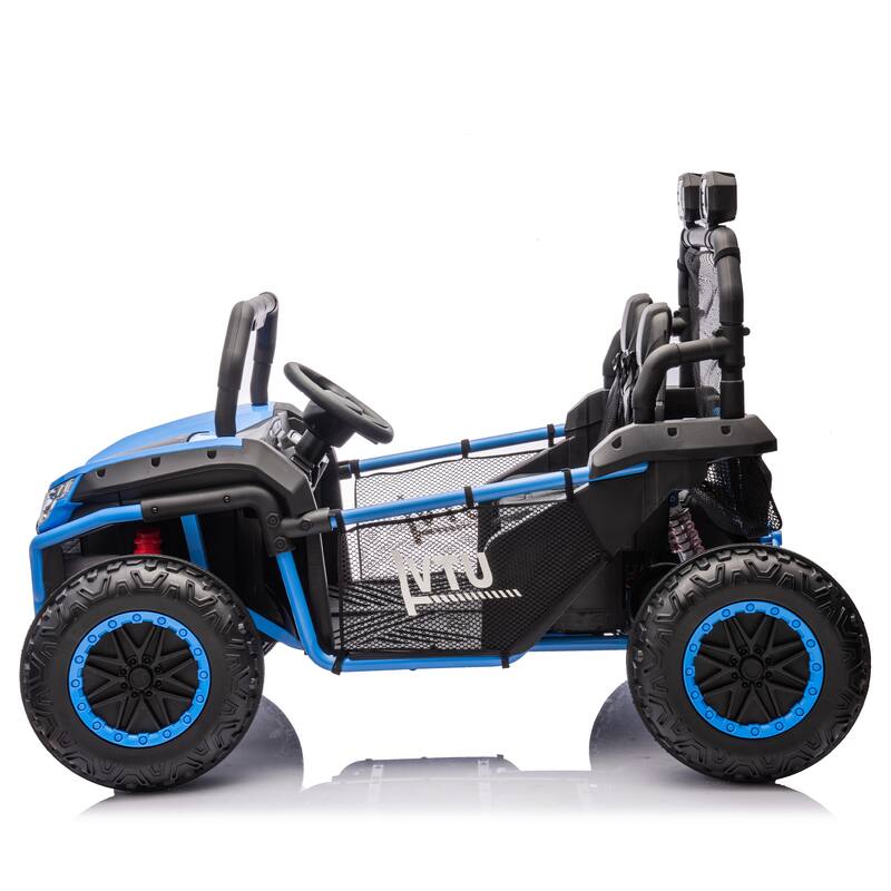 24V Ride On UTV for Kids with Parental Remote, Bluetooth, and LED Lights, 4-Wheel Suspension