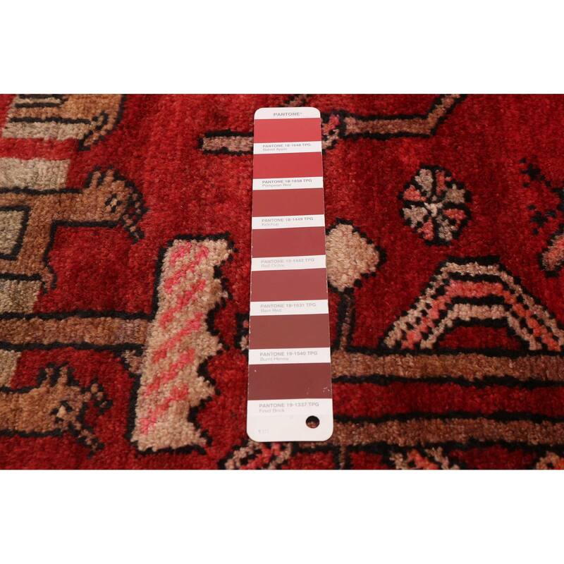 ECARPETGALLERY Hand-knotted Andelz Red Wool Rug - 3'8 x 9'9