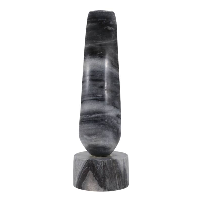 Marble Decorative Object Curved Hook-Inspired Statue - 12" Gray - 12.0"