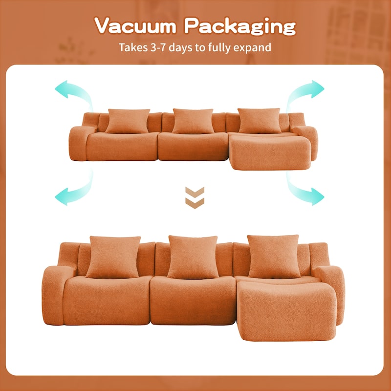 GDF Studio - Fairford 3-Seat Modular Sofa With Curved Armrests & Non-Slip Base