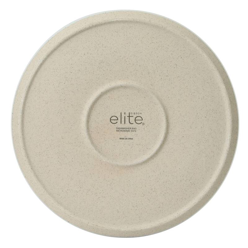 Gibson Elite Overbrook 16-Piece Pottery Clay Stoneware Stackable Dinnerware Set - Plates & Bowls, Reactive Glaze, Service for 4