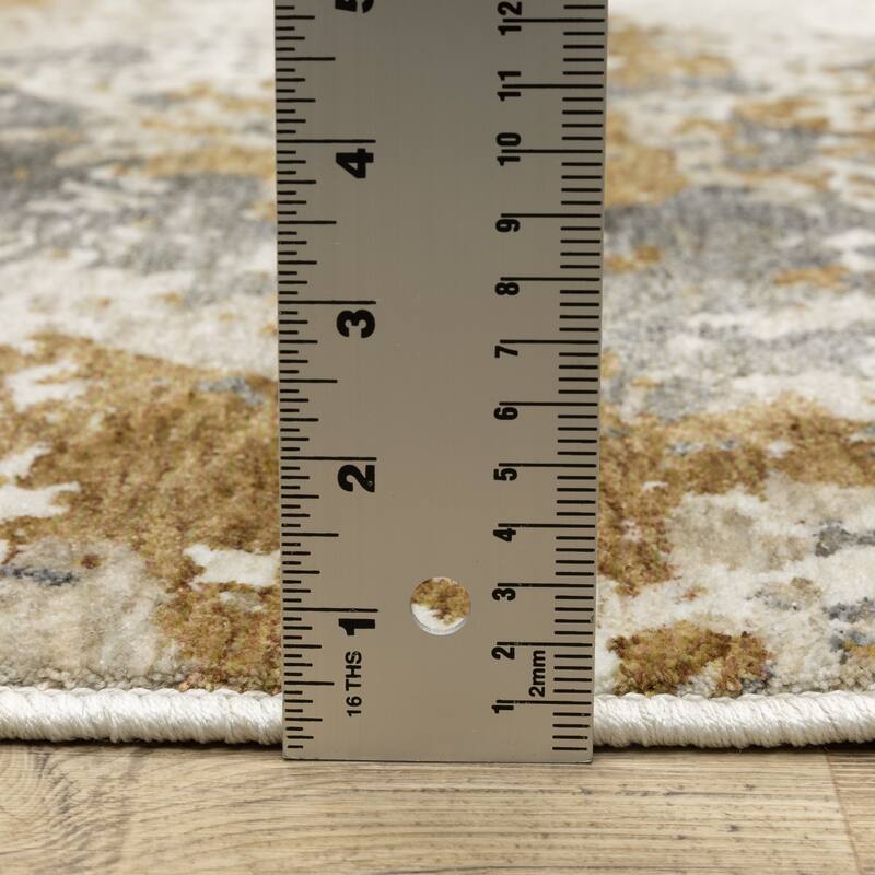 Style Haven Hendrix Mottled Abstract Beige/Grey Fringe Edge Area Rug