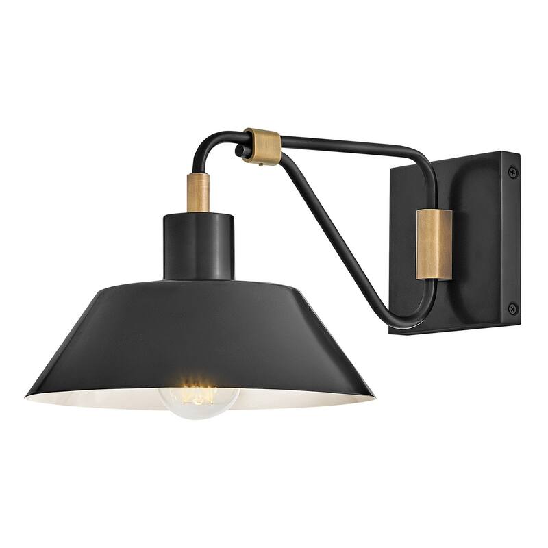 Hinkley Lighting 28820 Brewster 8" Tall Wall Sconce - Black / Heritage Brass