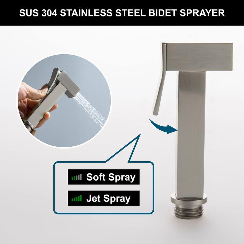 Handheld Bidet Sprayer Stainless Steel Brushed Nickel Bidet Hand Held Sprayer for Toilet Shattaf Toilet Attachment
