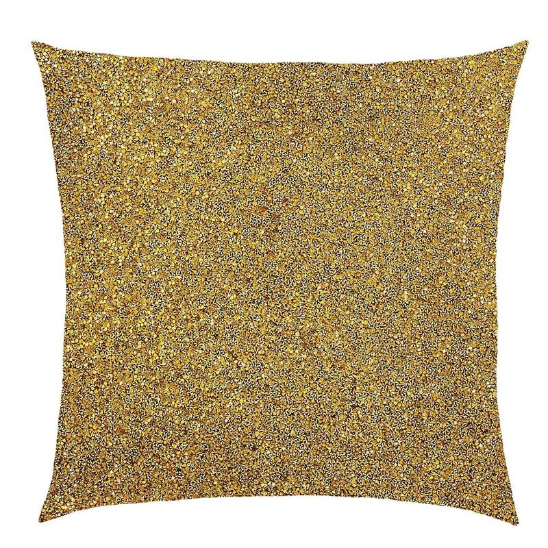 Sparkles Home Luminous Rhinestone Allover Pillow - 16X16 - Gold