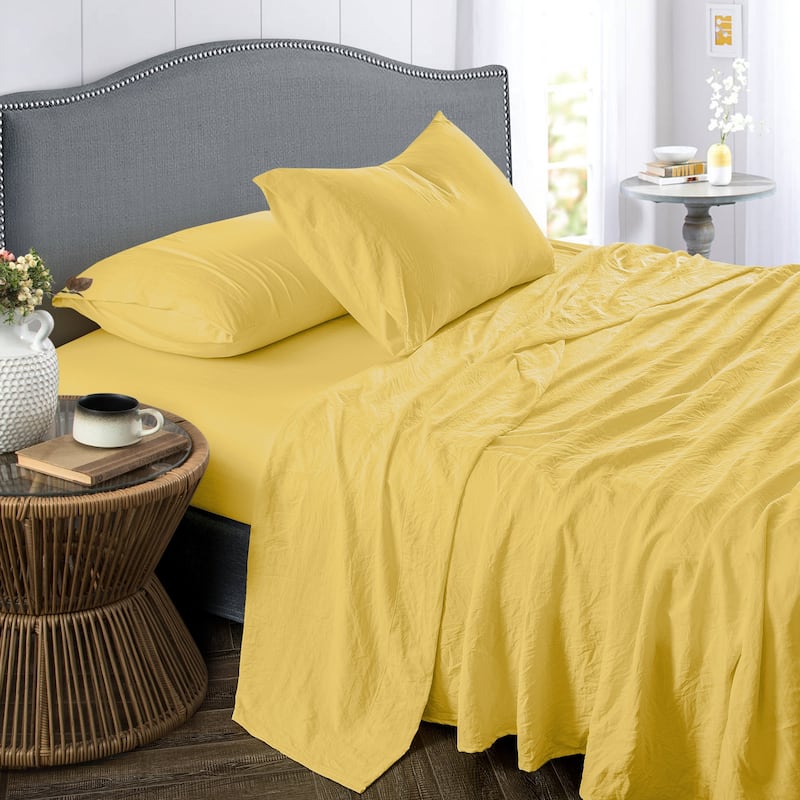 Sweet Home Collection Vintage Wash Microfiber Crinkle Sheet Sets.
