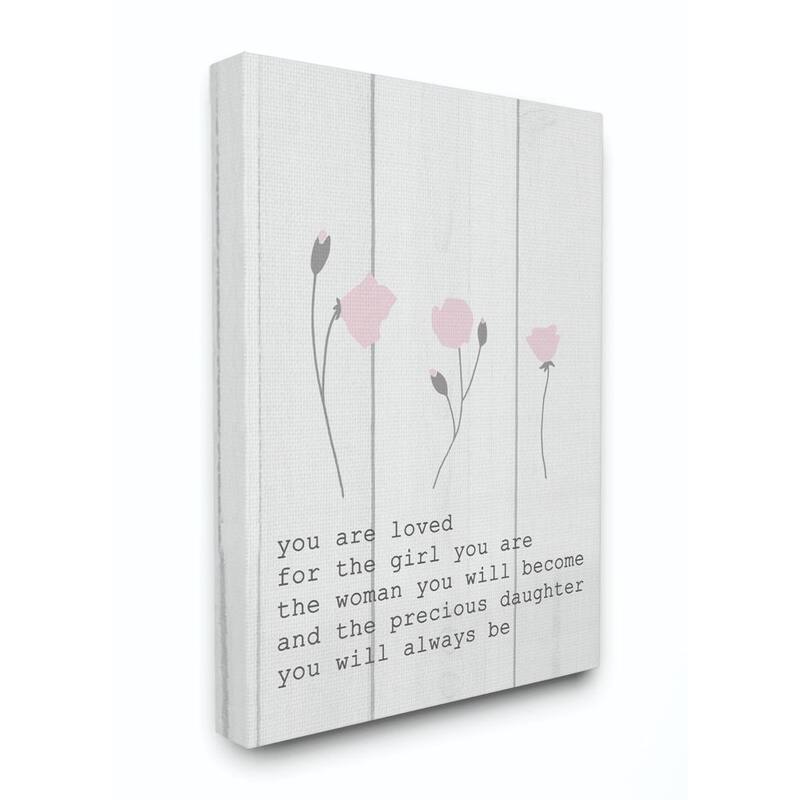 Stupell Kids Inspirational Word Girls Flower Design,16x20, Proudly Made in USA - Multi-Color