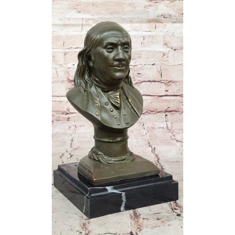 Benjamin Franklin Bronze Bust – Founding Father Sculpture