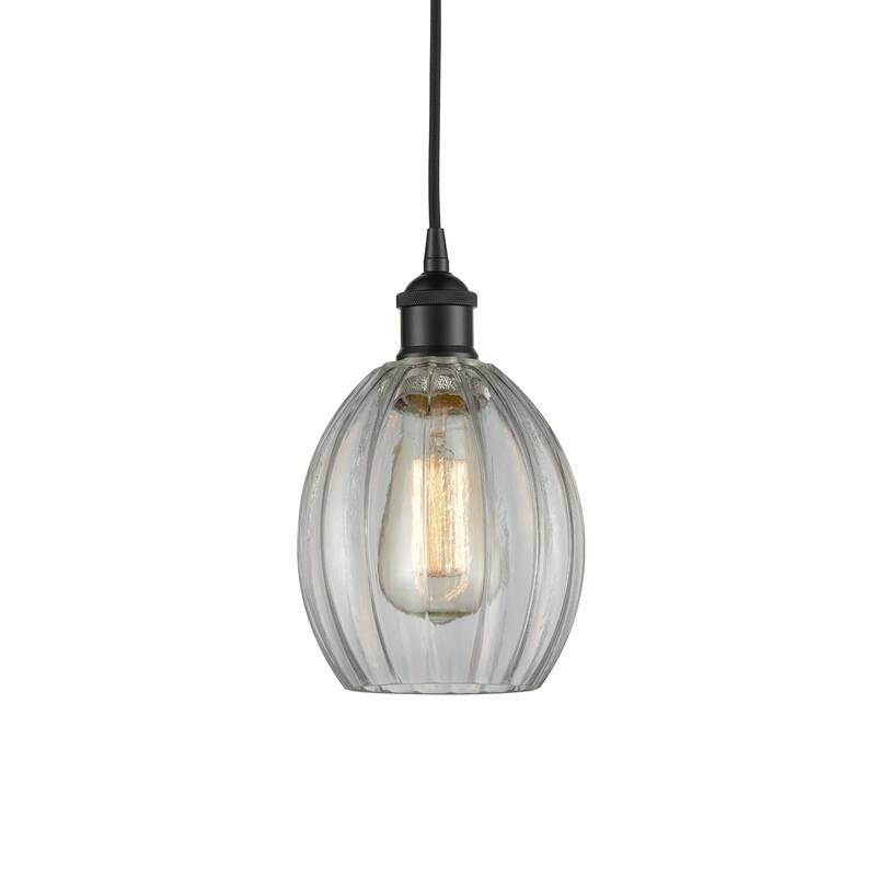 Innovations Lighting 616-1P-11-6 Eaton Pendant Eaton 6" Wide Mini - Matte Black / Clear