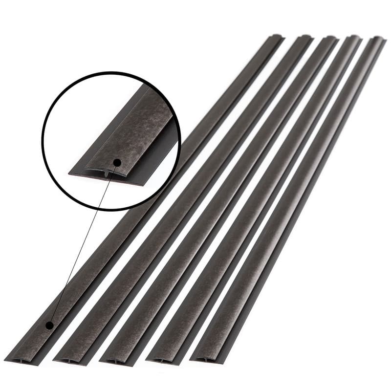 FASÄDE 47 in. Decorative Vinyl Divider Trim Smoked Pewter (5 Pack) - 5 Pack